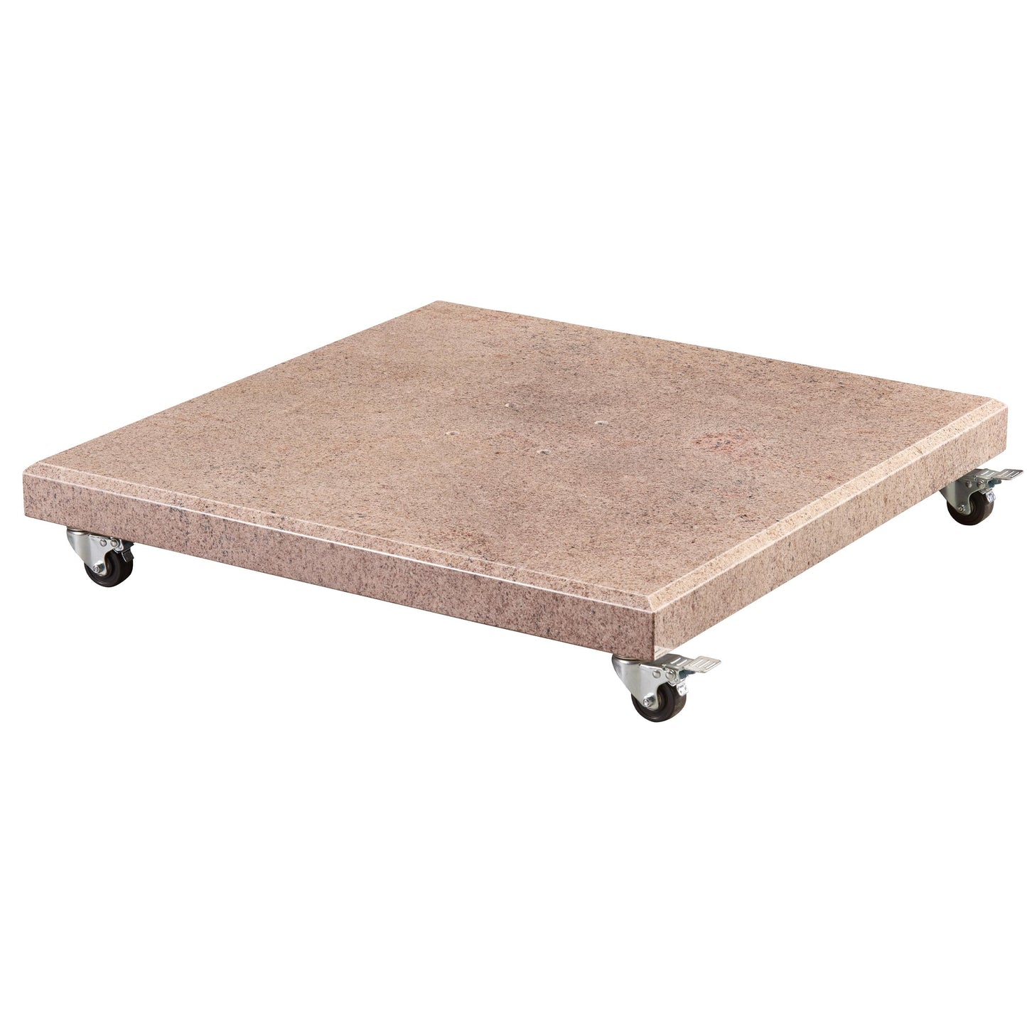 Platinum VENEZIA Schirmständer | Mit Rollen, gerade Ecken, Beige Granit, 90-120 kg