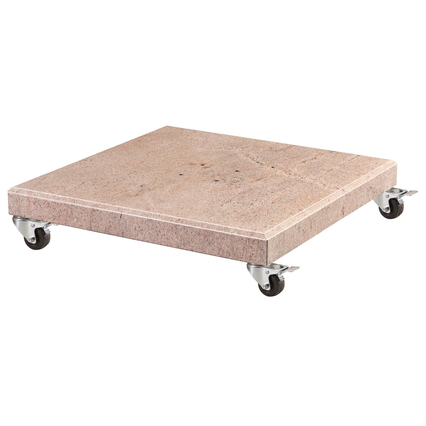 Platinum VENEZIA Schirmständer | Mit Rollen, gerade Ecken, Beige Granit, 90-120 kg