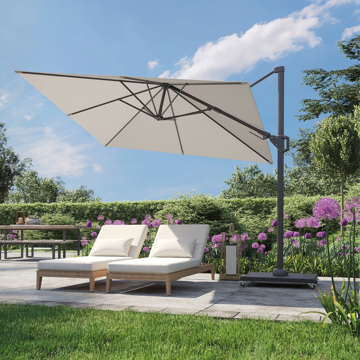 Platinum VOYAGER T2 Ampelschirm | 2700 x 2700 mm, 360° drehbar, doppelt schwenkbar