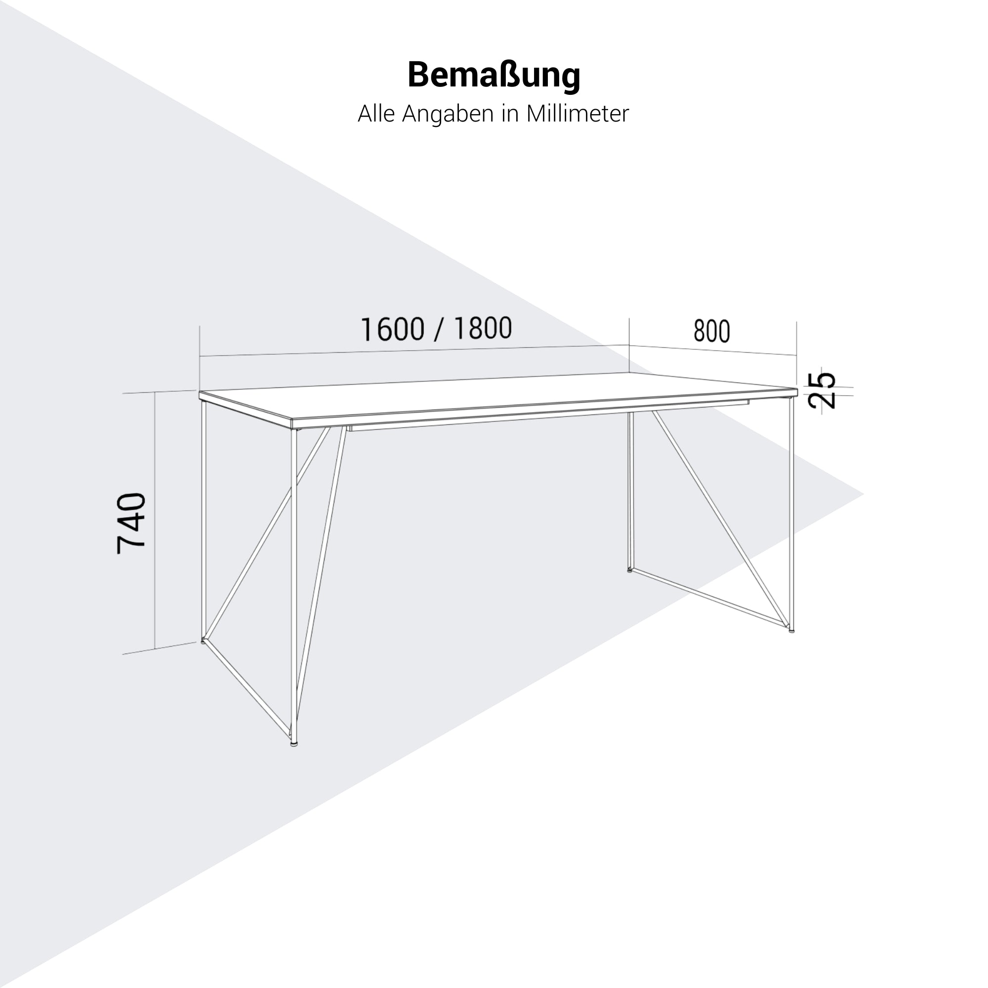 AIR desk | 1600 - 1800 mm, pearl gray