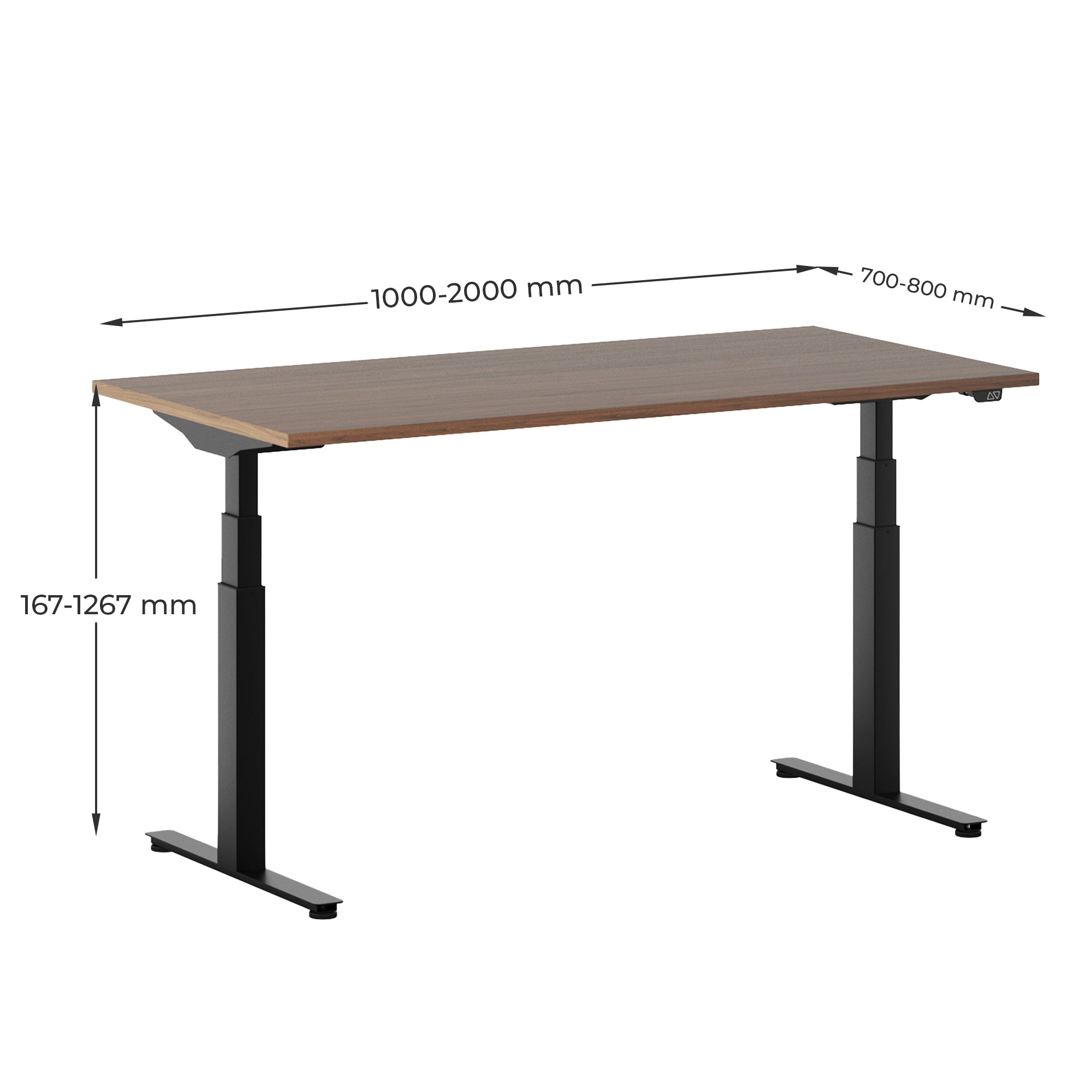 Q-ACTIVE 2-Motoren-Schreibtisch | 1000-2000 mm, elektrisch höhenverstellbar