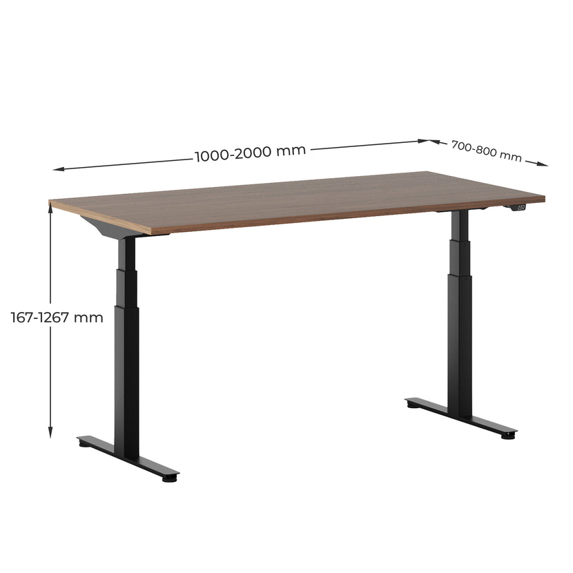 Q-ACTIVE 2-Motoren-Schreibtisch | 1000-2000 mm, elektrisch höhenverstellbar