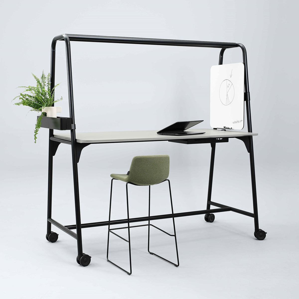 ROUND Multipurpose Tisch | 1600 – 1800 x 740 - 1050 mm, optionales Zubehör