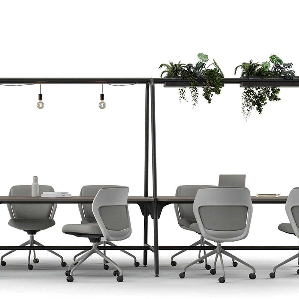 ROUND Multipurpose Tisch | 1600 – 1800 x 740 - 1050 mm, optionales Zubehör