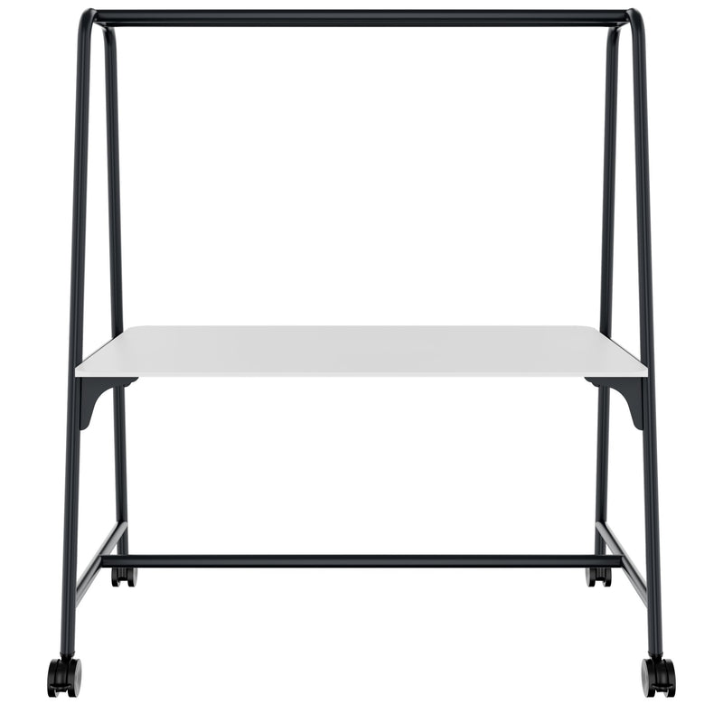 ROUND Multipurpose Tisch | 1600 - 1800 x 740 - 1050 mm, HPL Weiß - 2 Main Image