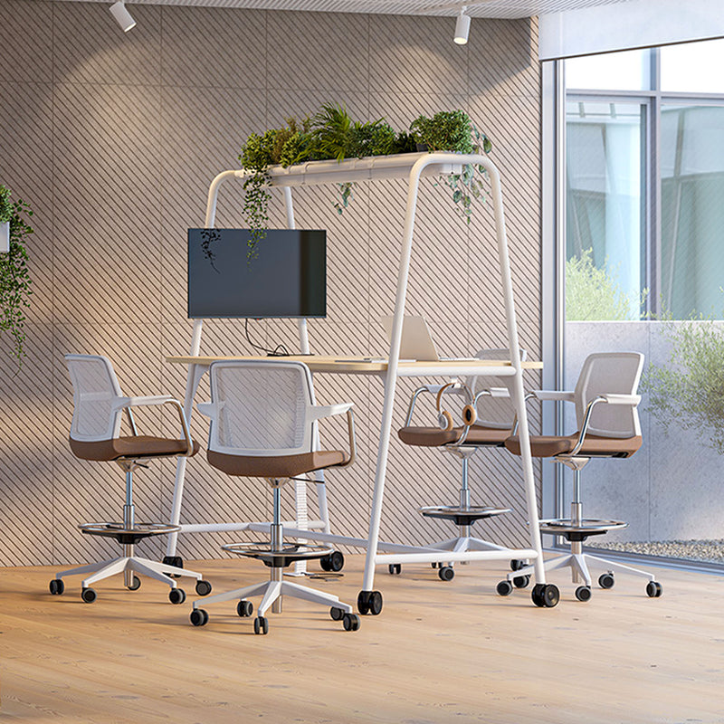 ROUND Multipurpose Tisch | 1600 - 1800 x 740 - 1050 mm, Weiß - 10 Main Image