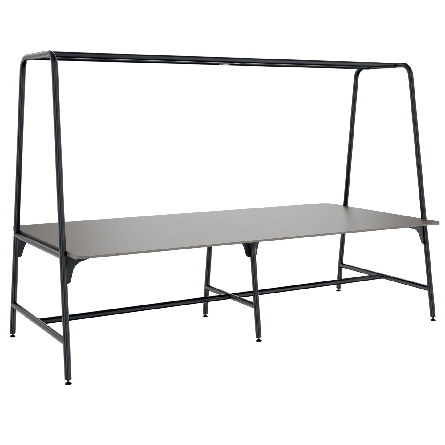 Round multipurpose table | 2400 - 2800 x 740 - 1050 mm, Fenix ​​gray