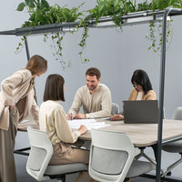 Round multipurpose table | 2400 - 2800 x 740 - 1050 mm, Fenix ​​gray