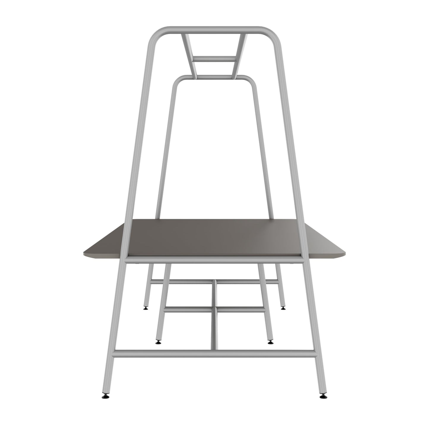 Round multipurpose table | 2400 - 2800 x 740 - 1050 mm, Fenix ​​gray