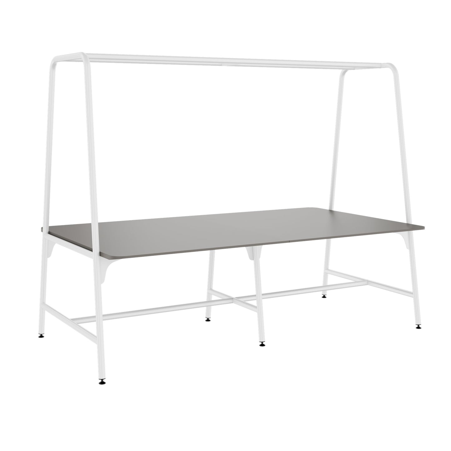 Round multipurpose table | 2400 - 2800 x 740 - 1050 mm, Fenix ​​gray