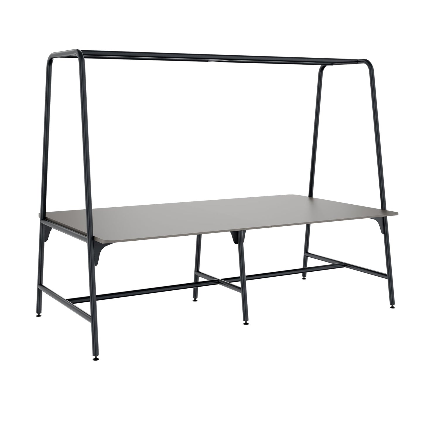 Round multipurpose table | 2400 - 2800 x 740 - 1050 mm, Fenix ​​gray