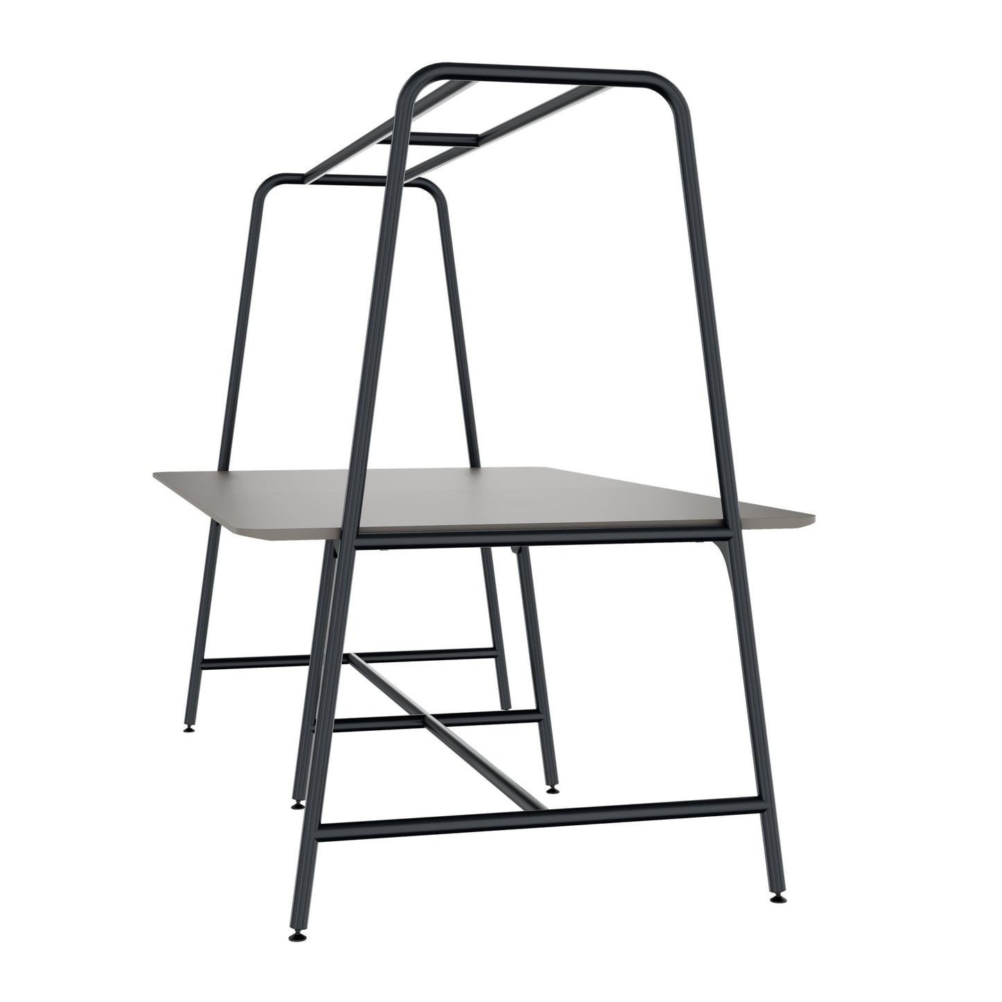 Round multipurpose table | 2400 - 2800 x 740 - 1050 mm, Fenix ​​gray