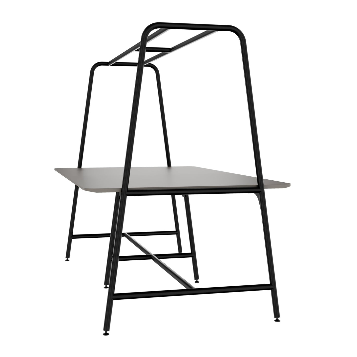 Round multipurpose table | 2400 - 2800 x 740 - 1050 mm, Fenix ​​gray