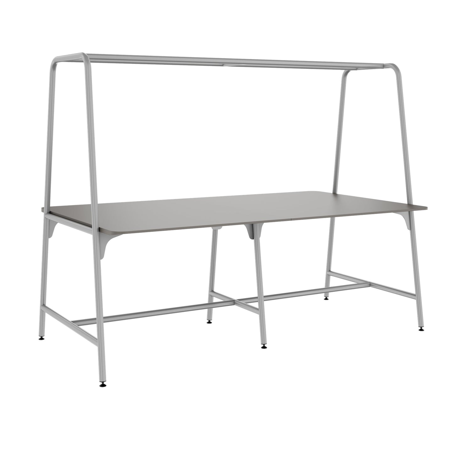 Round multipurpose table | 2400 - 2800 x 740 - 1050 mm, Fenix ​​gray