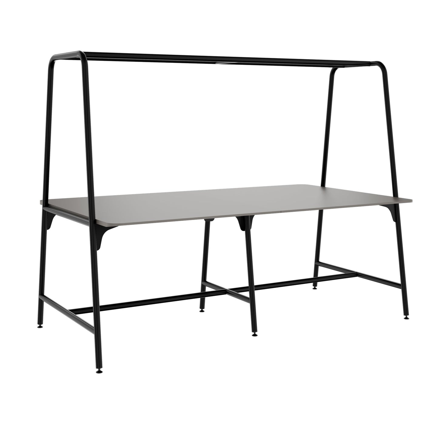 Round multipurpose table | 2400 - 2800 x 740 - 1050 mm, Fenix ​​gray