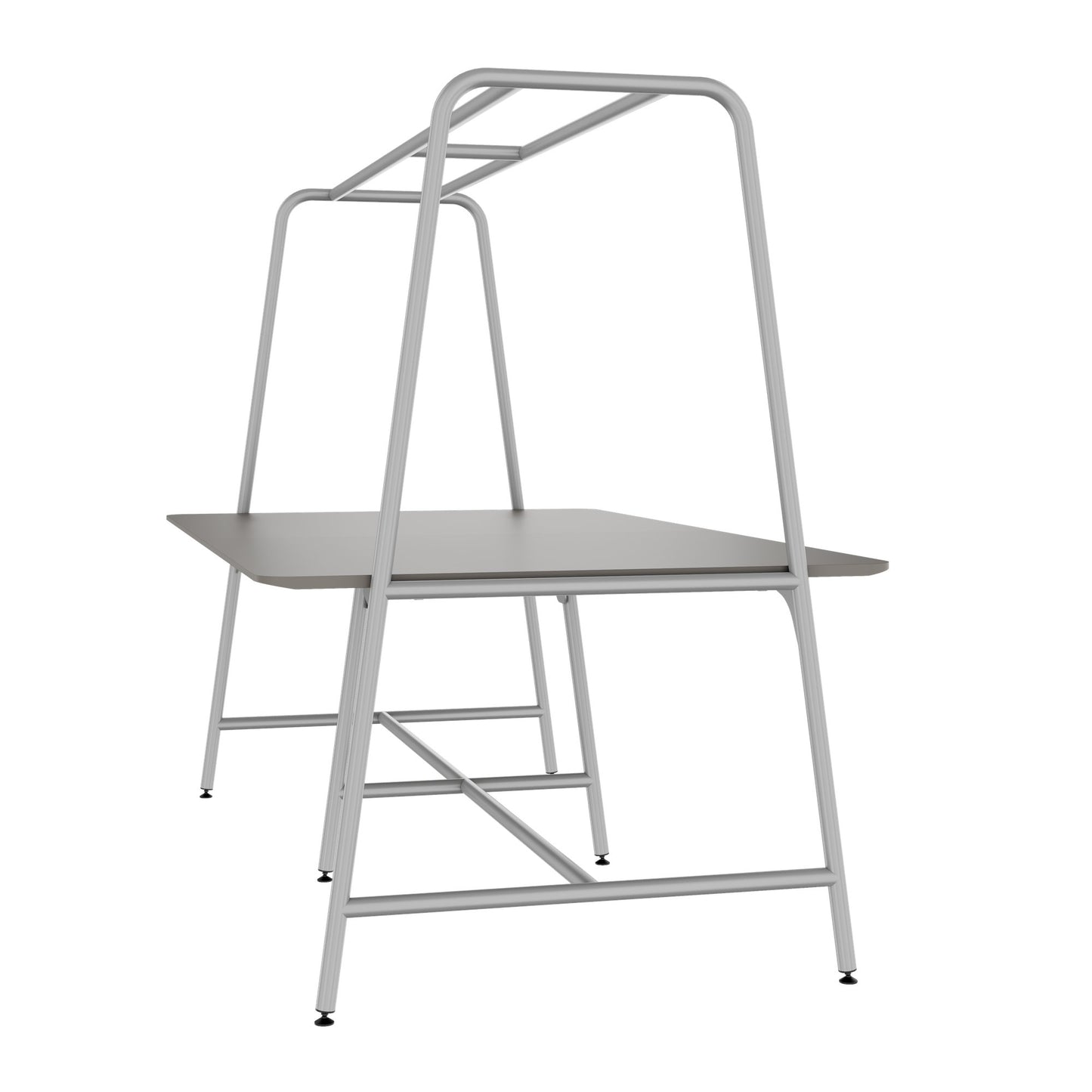 Round multipurpose table | 2400 - 2800 x 740 - 1050 mm, Fenix ​​gray