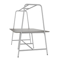 Round multipurpose table | 2400 - 2800 x 740 - 1050 mm, Fenix ​​gray