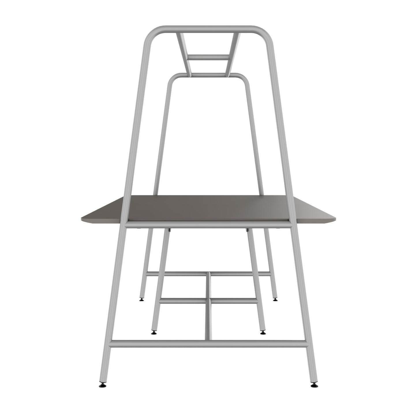 Round multipurpose table | 2400 - 2800 x 740 - 1050 mm, Fenix ​​gray