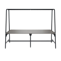 Round multipurpose table | 2400 - 2800 x 740 - 1050 mm, Fenix ​​gray
