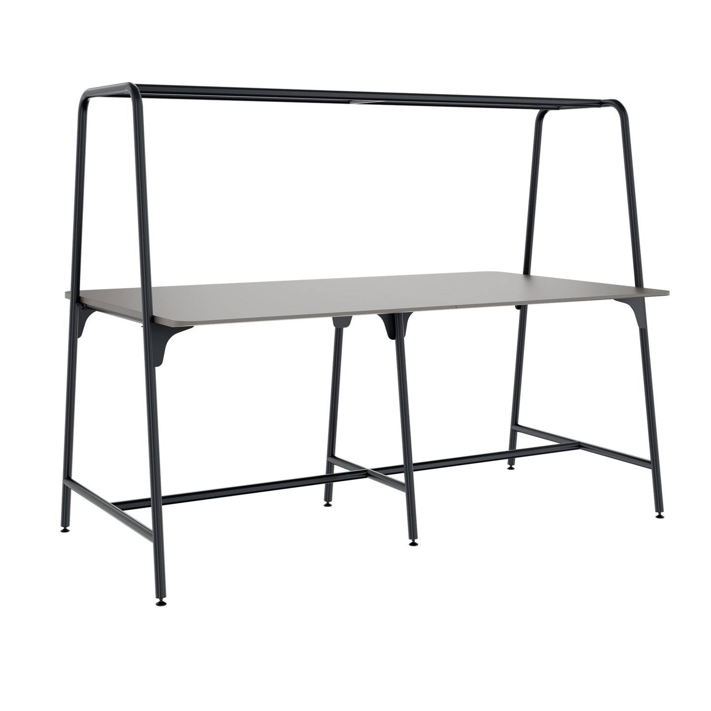 Round multipurpose table | 2400 - 2800 x 740 - 1050 mm, Fenix ​​gray