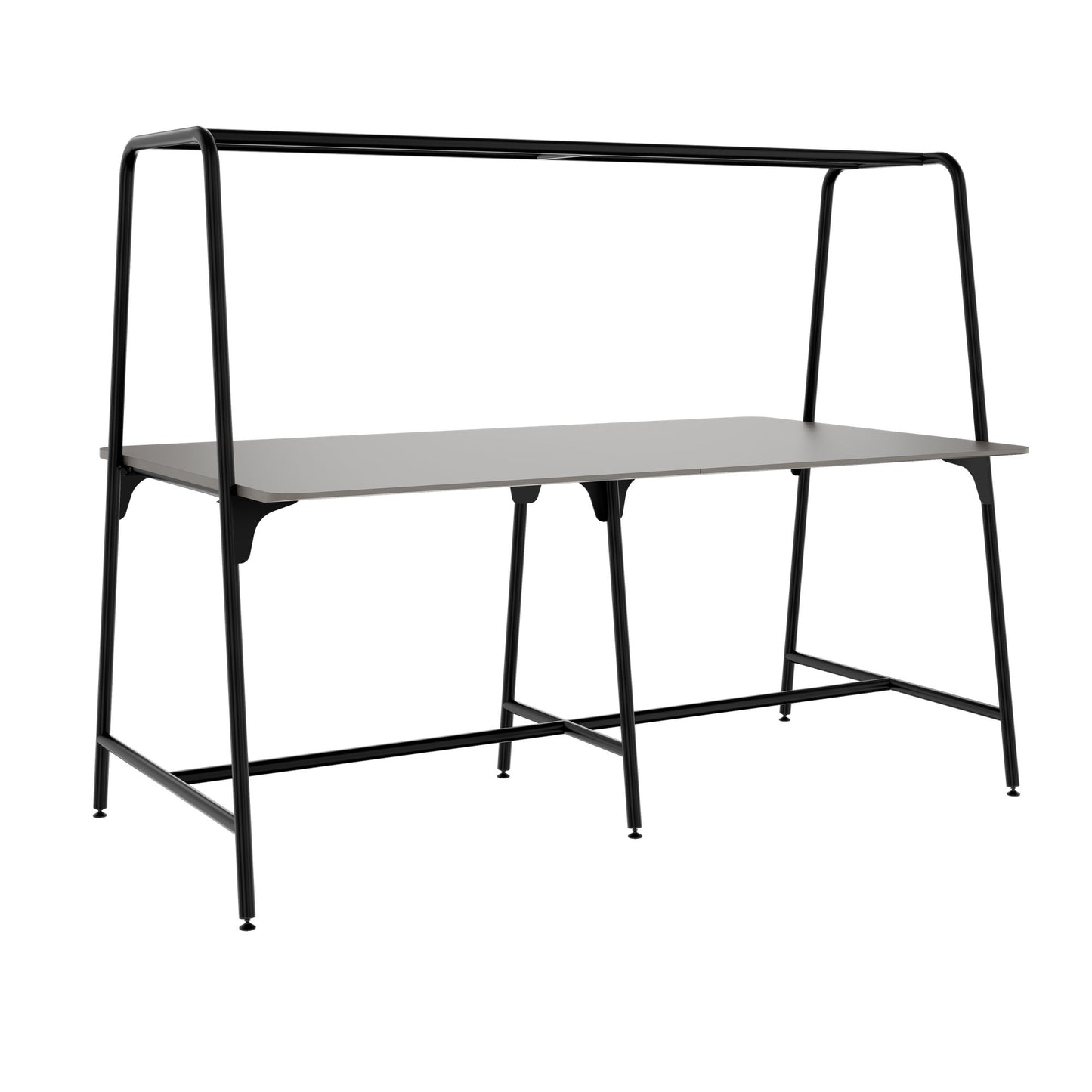 Round multipurpose table | 2400 - 2800 x 740 - 1050 mm, Fenix ​​gray