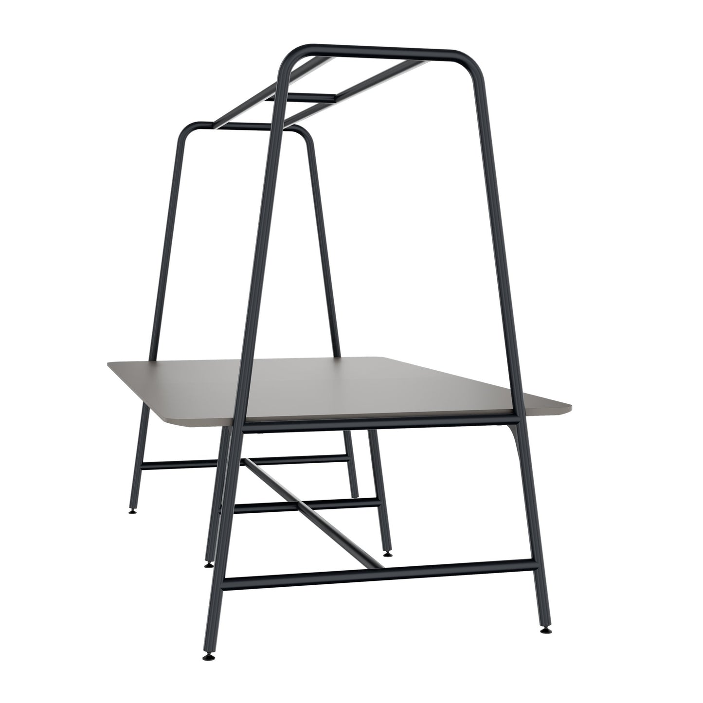 Round multipurpose table | 2400 - 2800 x 740 - 1050 mm, Fenix ​​gray