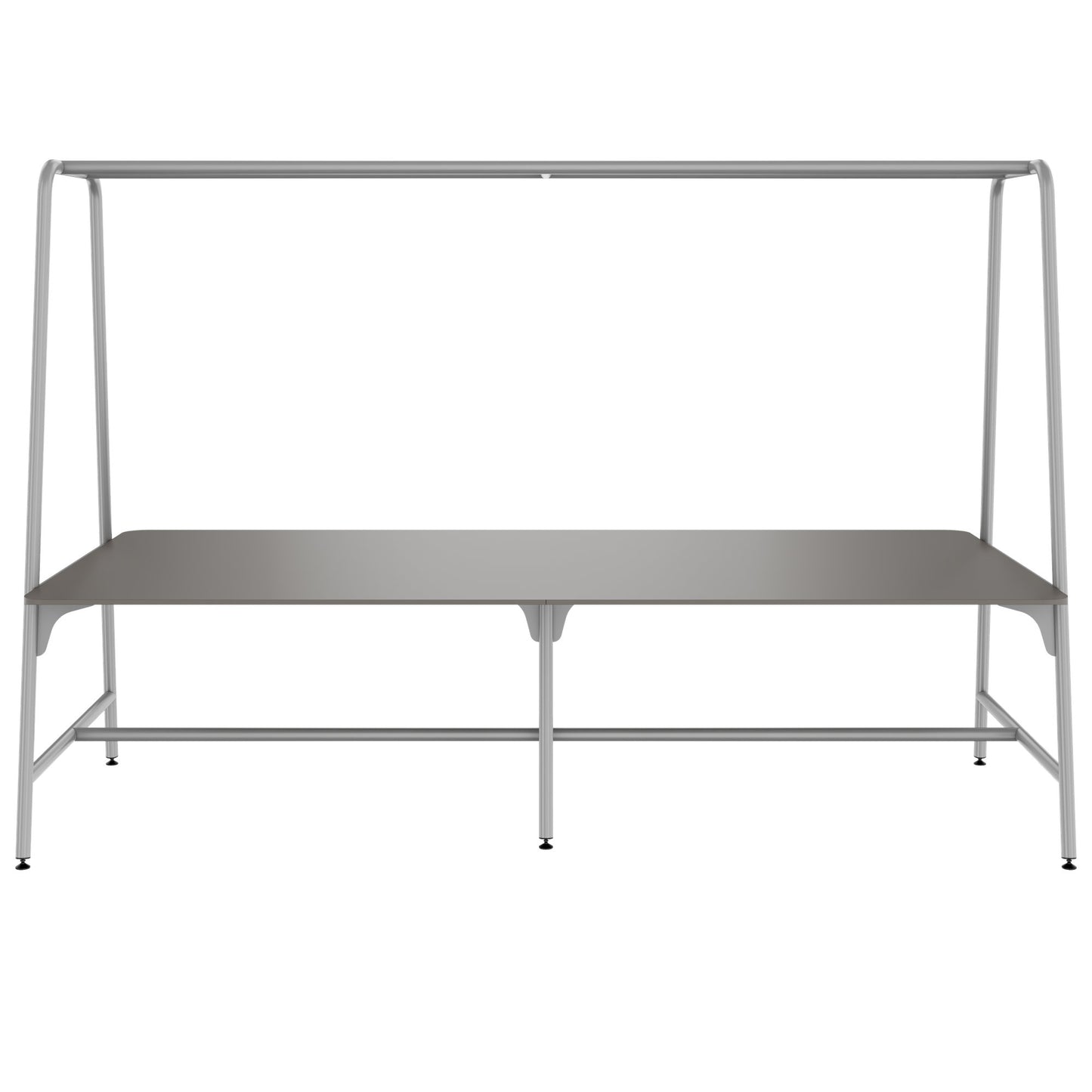 Round multipurpose table | 2400 - 2800 x 740 - 1050 mm, Fenix ​​gray