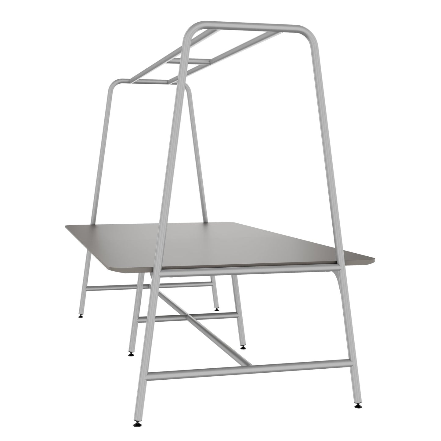 Round multipurpose table | 2400 - 2800 x 740 - 1050 mm, Fenix ​​gray