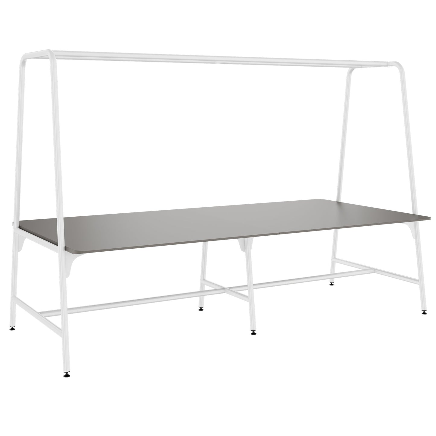 Round multipurpose table | 2400 - 2800 x 740 - 1050 mm, Fenix ​​gray
