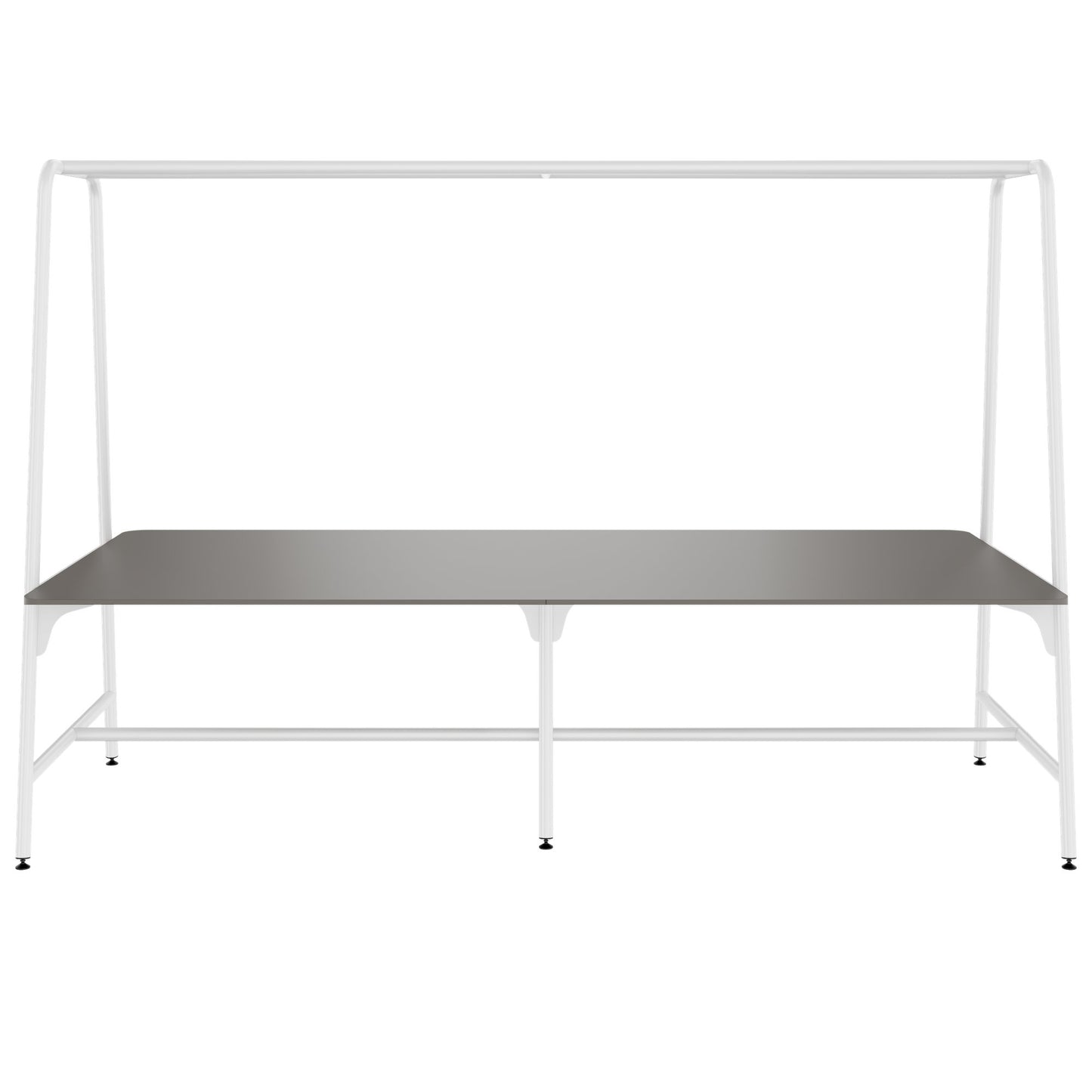 Round multipurpose table | 2400 - 2800 x 740 - 1050 mm, Fenix ​​gray