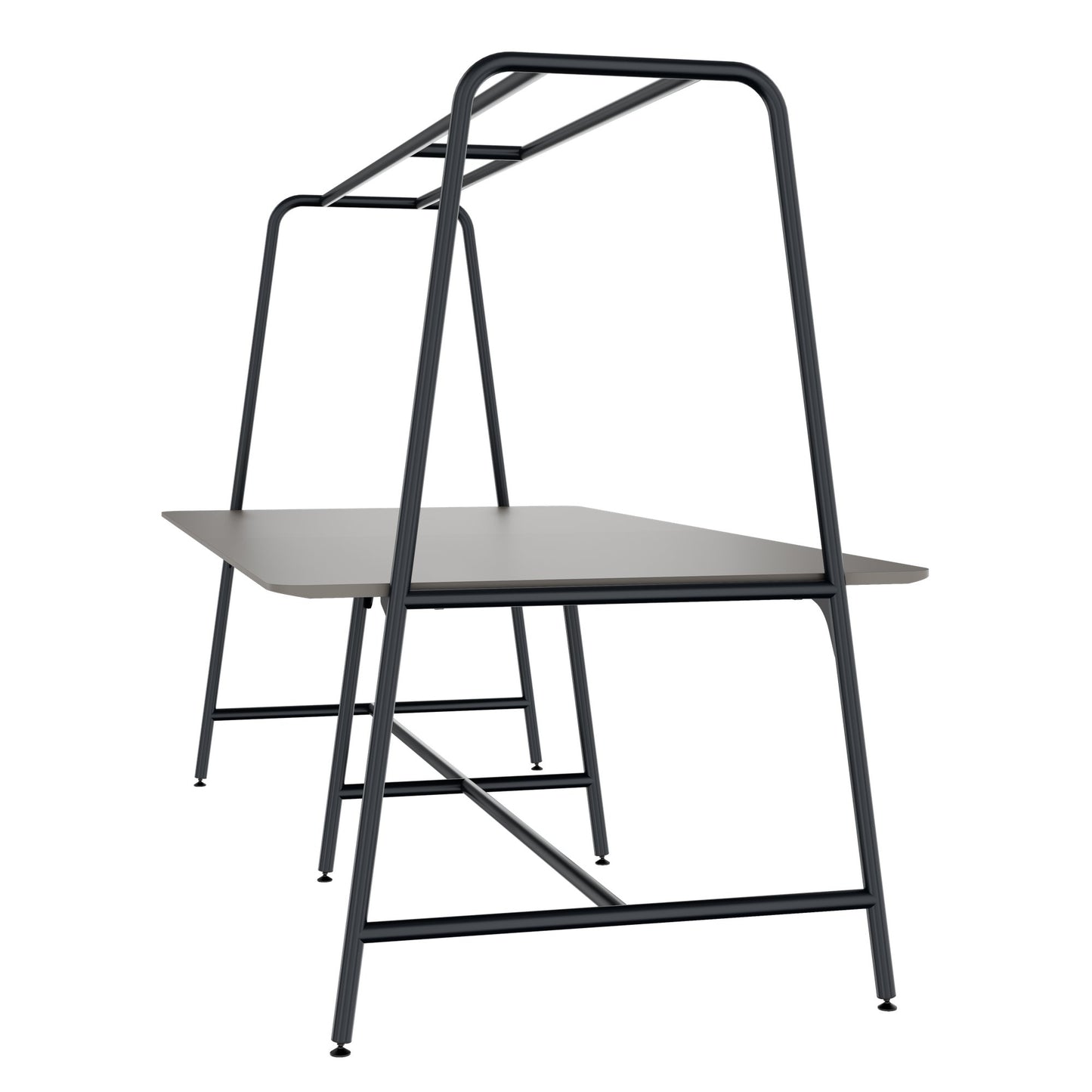 Round multipurpose table | 2400 - 2800 x 740 - 1050 mm, Fenix ​​gray