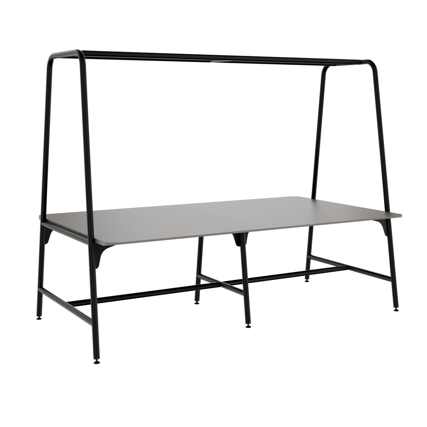 Round multipurpose table | 2400 - 2800 x 740 - 1050 mm, Fenix ​​gray