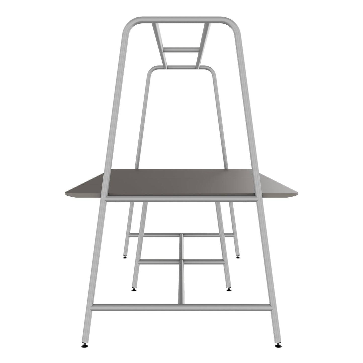 Round multipurpose table | 2400 - 2800 x 740 - 1050 mm, Fenix ​​gray