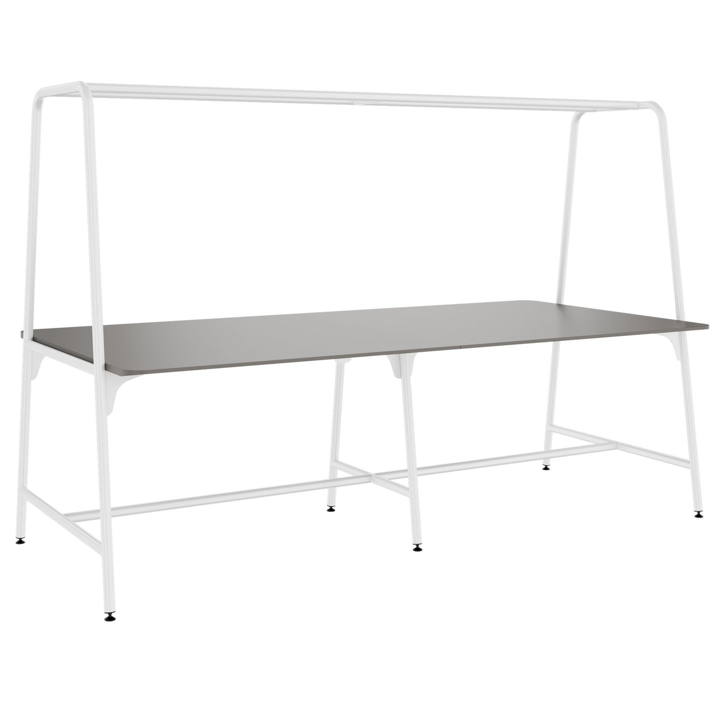 Round multipurpose table | 2400 - 2800 x 740 - 1050 mm, Fenix ​​gray