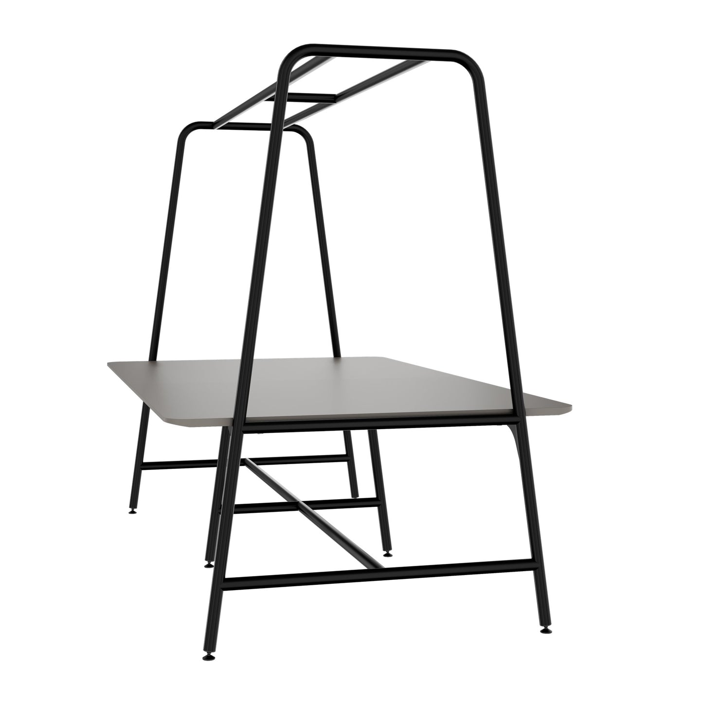 Round multipurpose table | 2400 - 2800 x 740 - 1050 mm, Fenix ​​gray