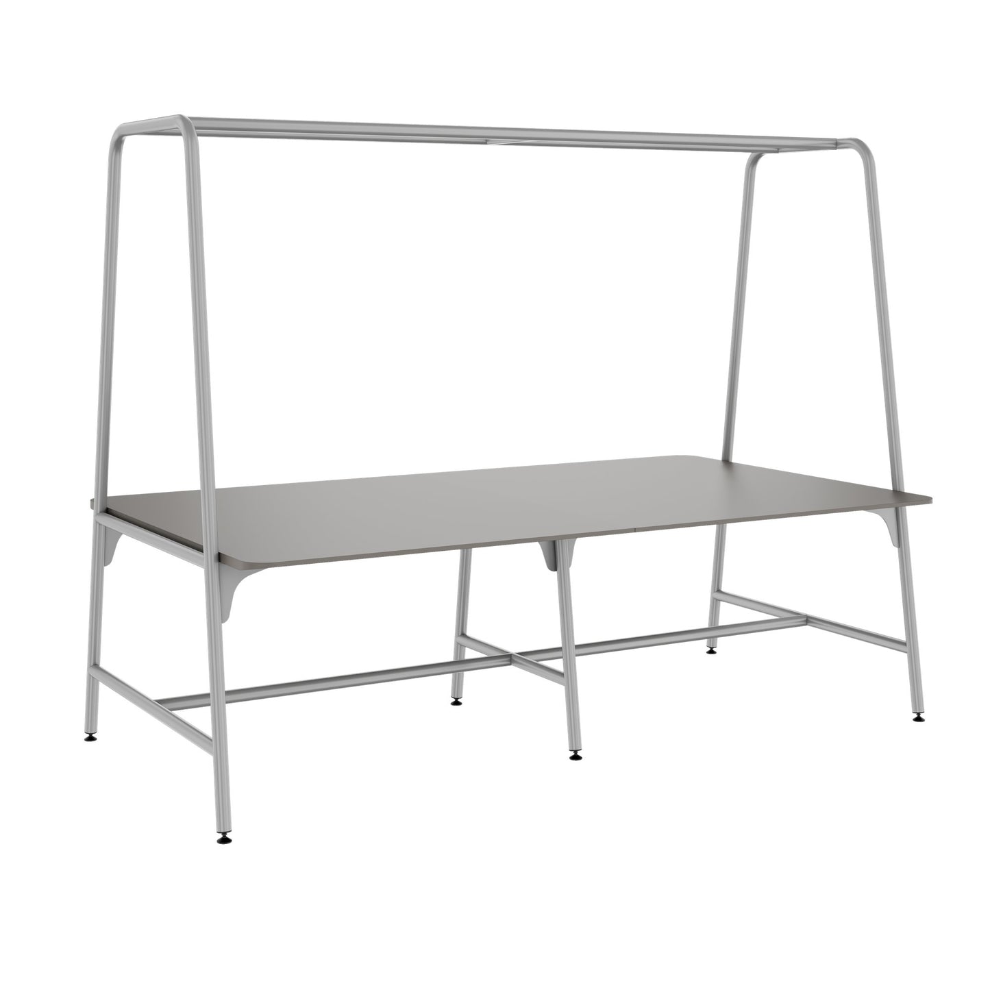 Round multipurpose table | 2400 - 2800 x 740 - 1050 mm, Fenix ​​gray