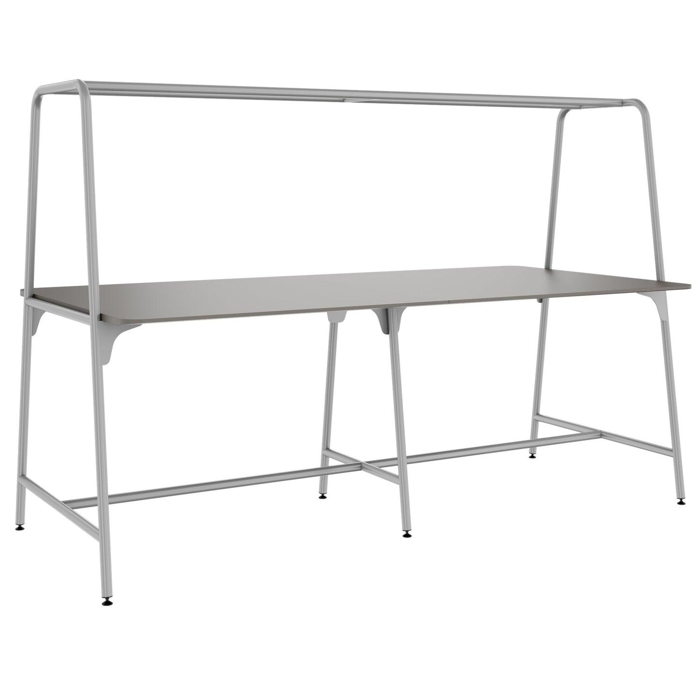 Round multipurpose table | 2400 - 2800 x 740 - 1050 mm, Fenix ​​gray