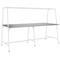 Table polyvalente ROUND | 2400 - 2800 x 740 - 1050 mm, Fenix gris  - 1 Thumbnail Image