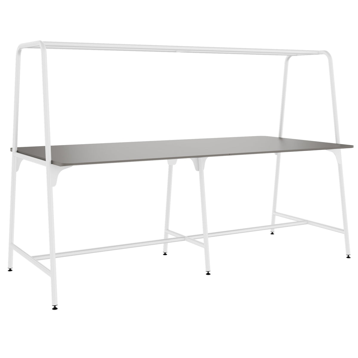 Table polyvalente ROUND | 2400 - 2800 x 740 - 1050 mm, Fenix gris  - 1 Lightbox Main Image