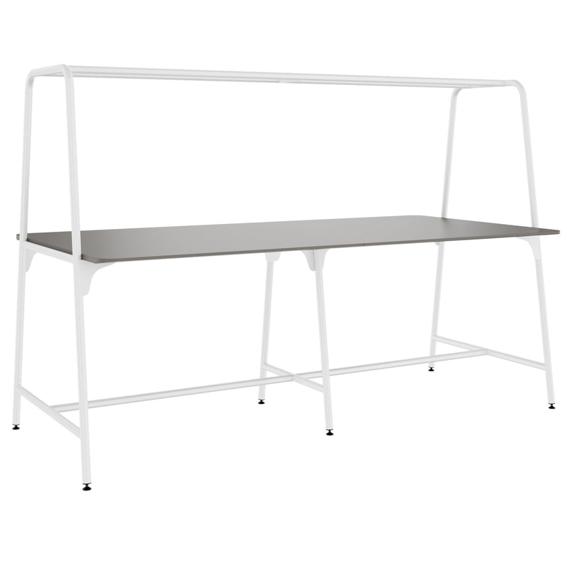 Table polyvalente ROUND | 2400 - 2800 x 740 - 1050 mm, Fenix gris  - 1 Main Image
