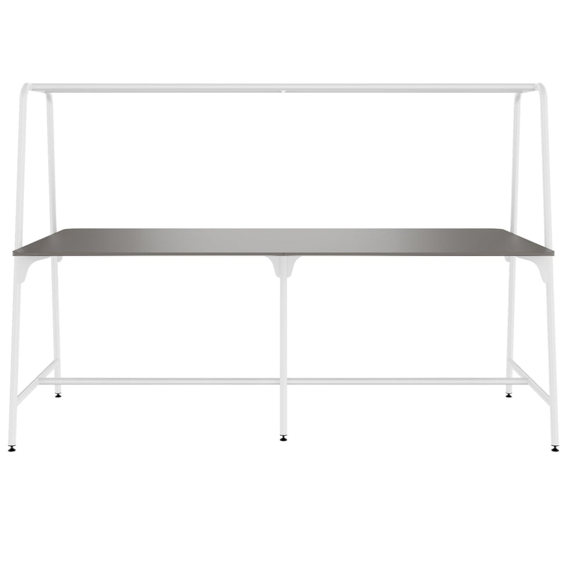 Table polyvalente ROUND | 2400 - 2800 x 740 - 1050 mm, Fenix gris  - 2 Main Image