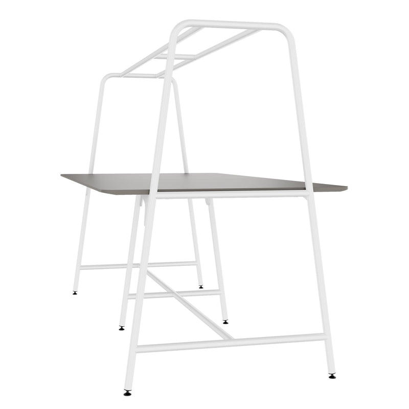 Table polyvalente ROUND | 2400 - 2800 x 740 - 1050 mm, Fenix gris  - 3 Main Image