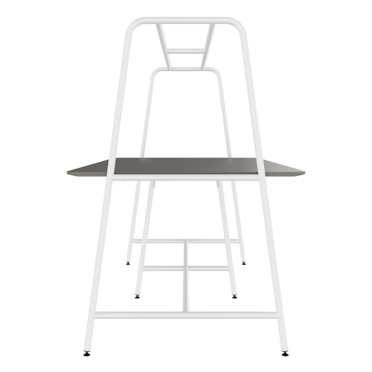 Table polyvalente ROUND | 2400 - 2800 x 740 - 1050 mm, Fenix gris  - 4 Lightbox Main Image