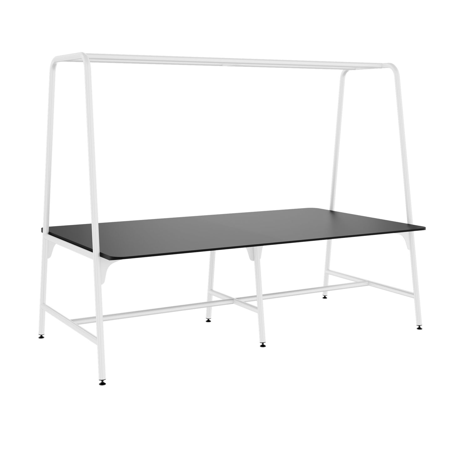 Round multipurpose table | 2400 - 2800 x 740 - 1050 mm, Fenix ​​black