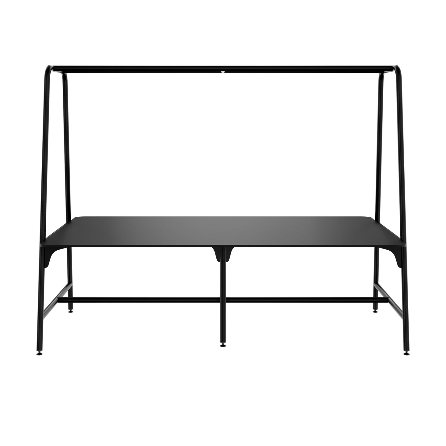 Round multipurpose table | 2400 - 2800 x 740 - 1050 mm, Fenix ​​black