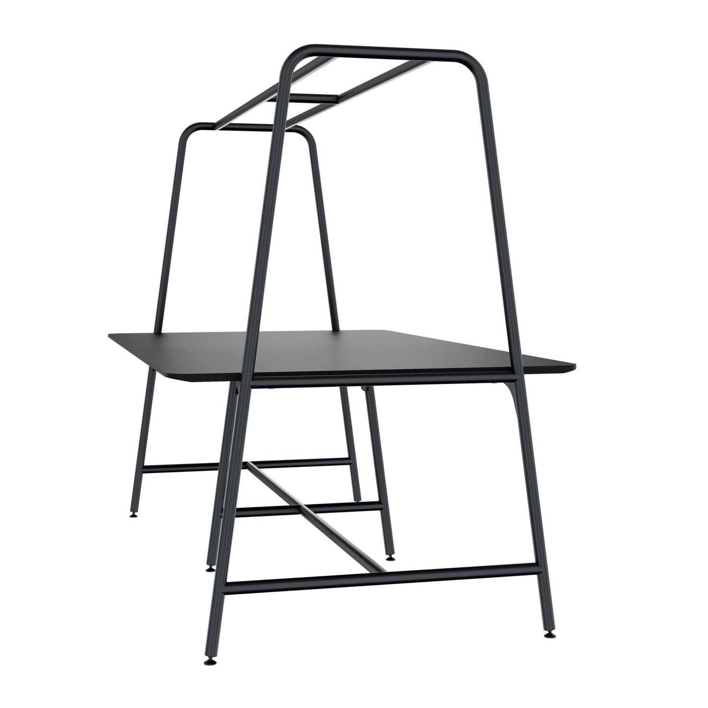 Round multipurpose table | 2400 - 2800 x 740 - 1050 mm, Fenix ​​black