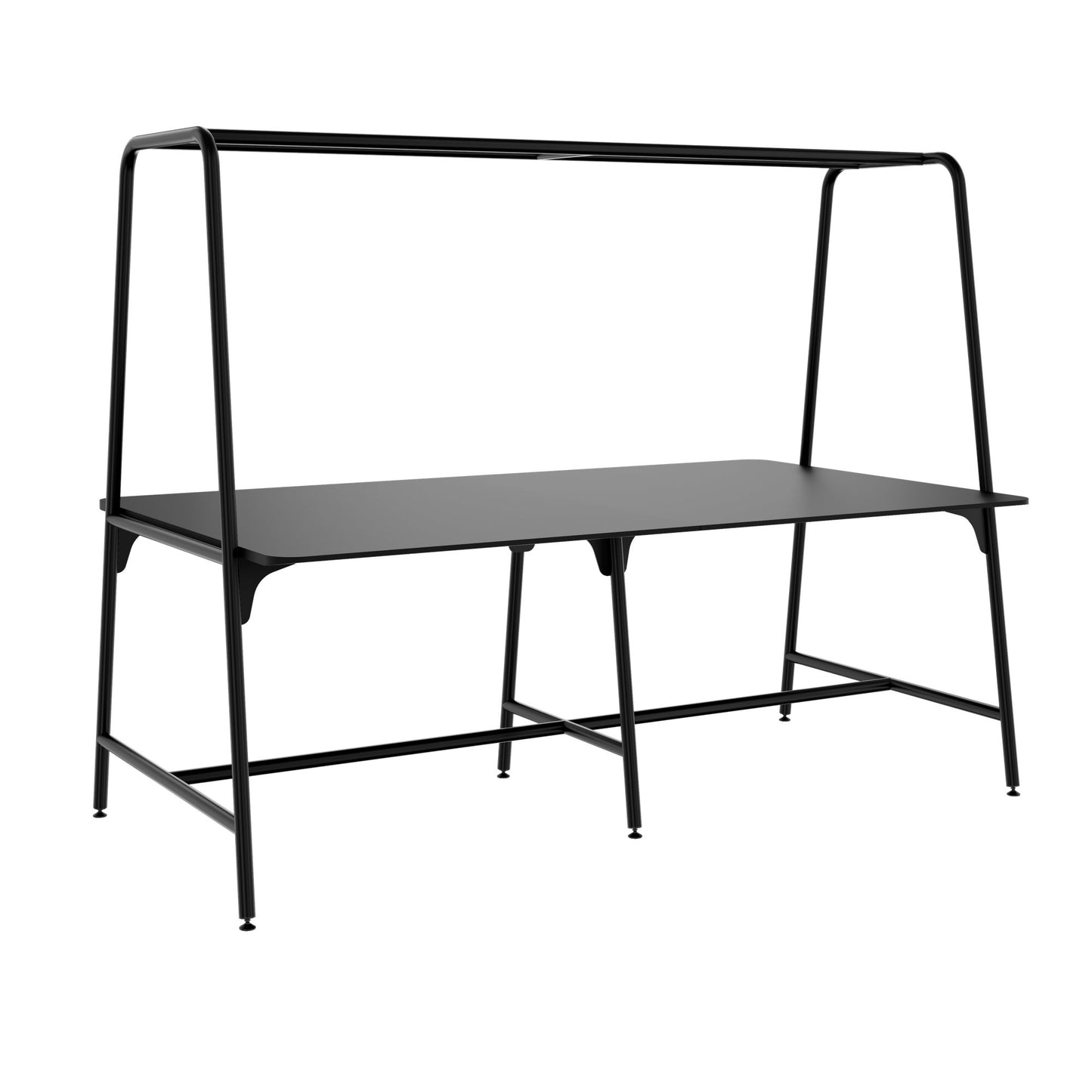 Round multipurpose table | 2400 - 2800 x 740 - 1050 mm, Fenix ​​black