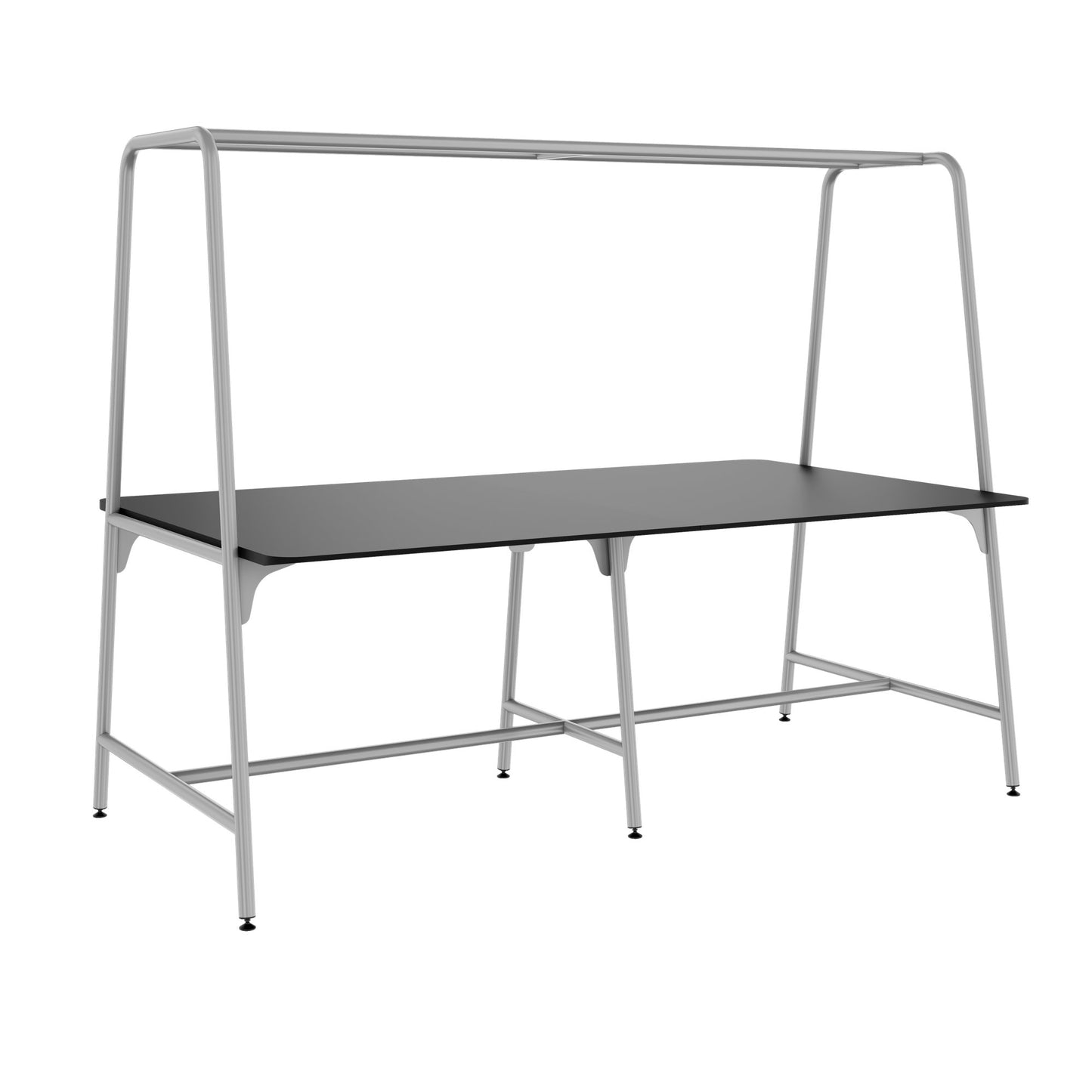 Round multipurpose table | 2400 - 2800 x 740 - 1050 mm, Fenix ​​black