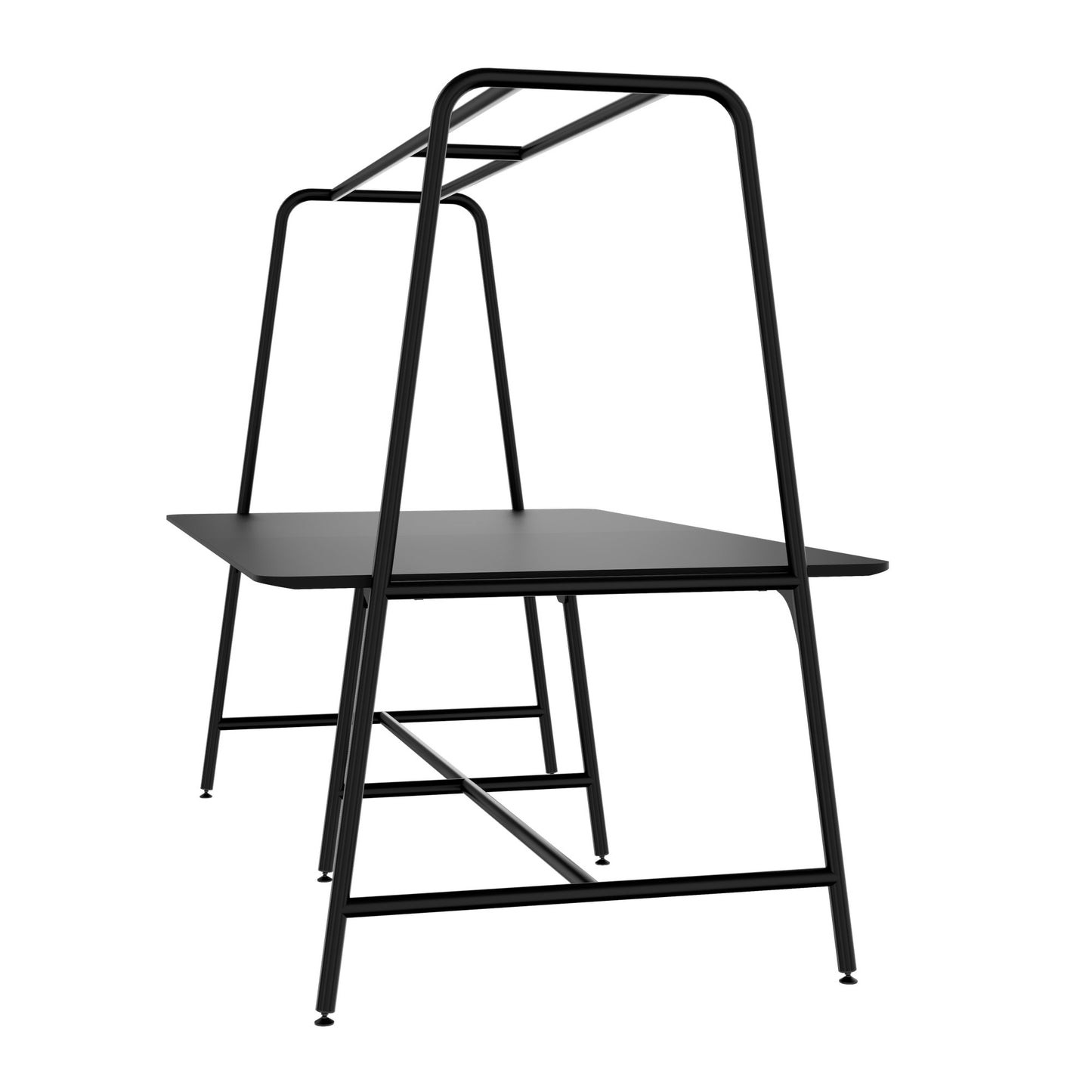 Round multipurpose table | 2400 - 2800 x 740 - 1050 mm, Fenix ​​black