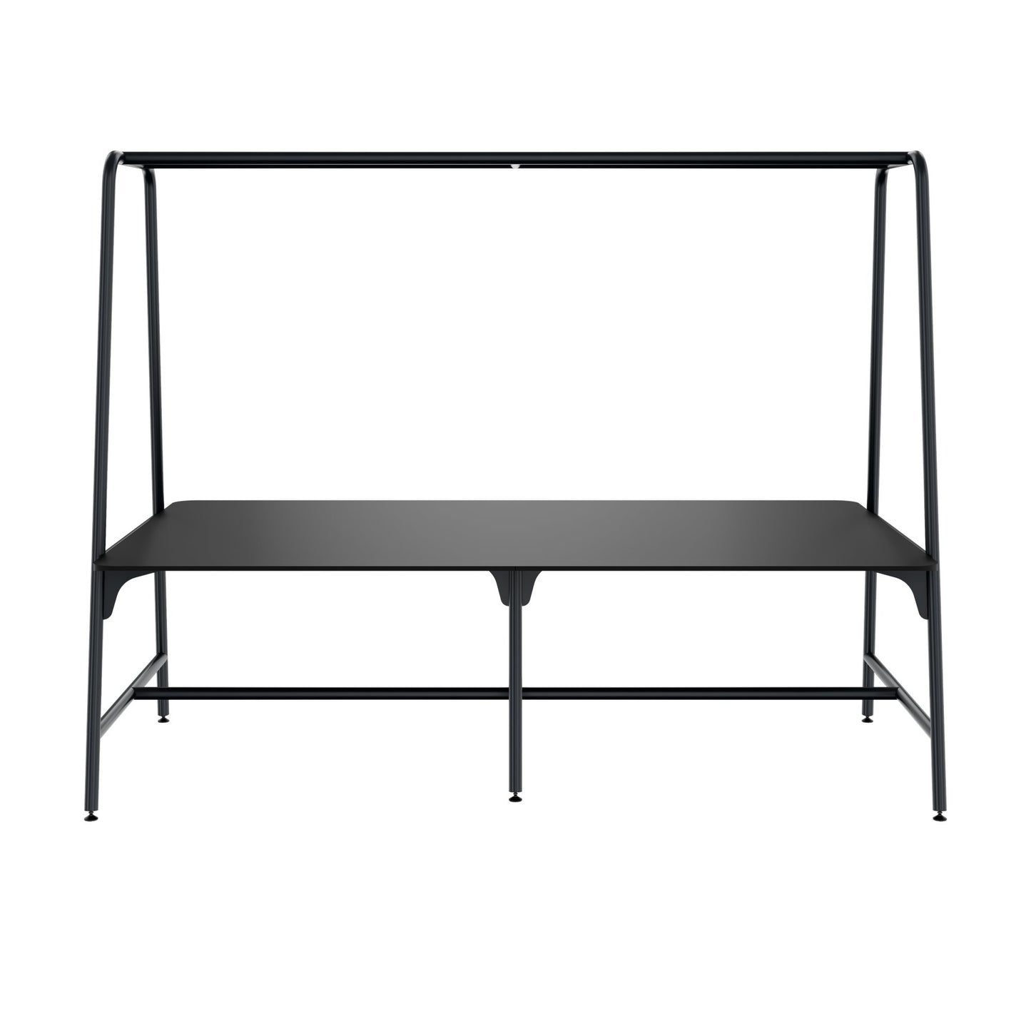 Round multipurpose table | 2400 - 2800 x 740 - 1050 mm, Fenix ​​black